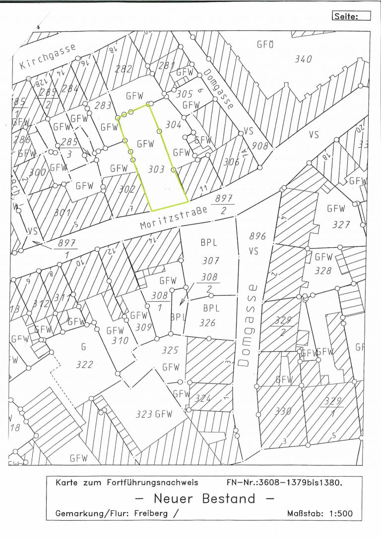 Freiberg Flurkarte Grundstueck Moritzstr. 9